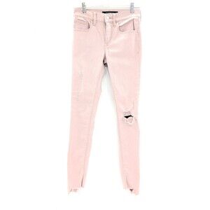 Express Pink Stretch + Super Soft Ankle Legging Mid Rise Distressed Size 0 Reg